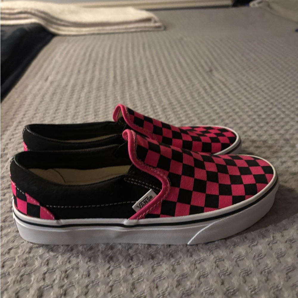 Vans Checkerboard Slip-On Sneakers - Hot Pink & Black